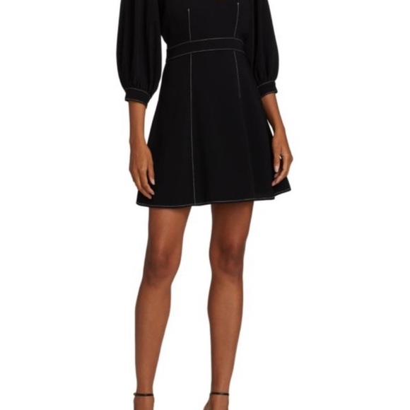 Cinq á Sept Topstitch Shelf Tie‎ Clarissa Dress in Black - Picture 5 of 7